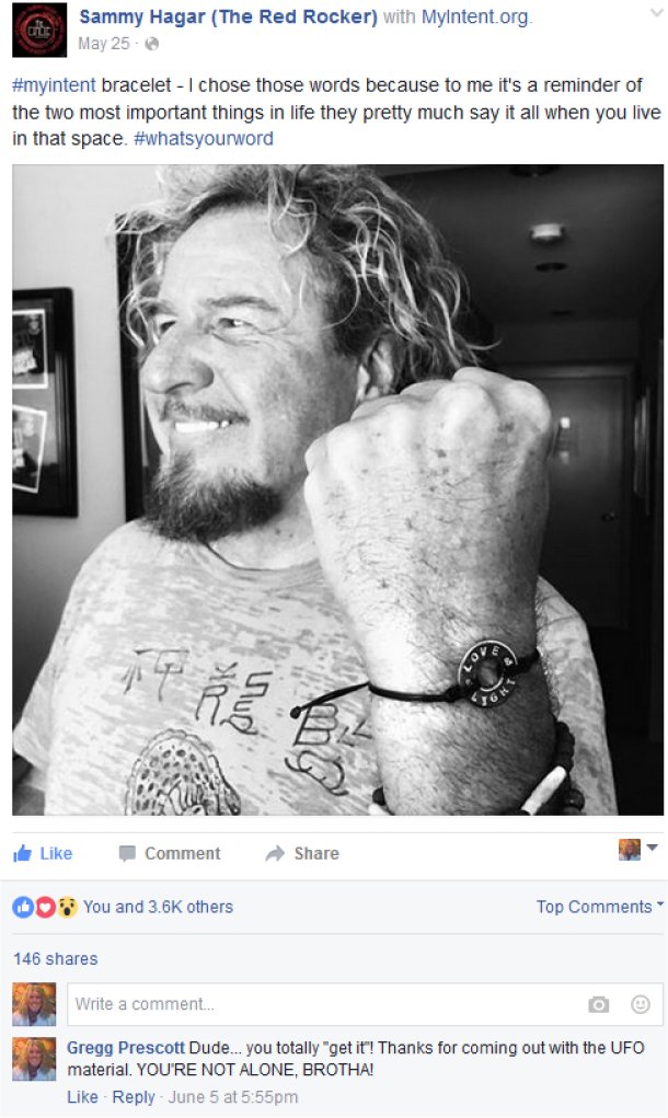 On Sammy's Facebook page, there is a picture of him wearing a Love &amp; Light bracelet. He stated, &quot;#‎myintent‬ bracelet - I chose those words because to me it's a reminder of the two most important things in life they pretty much say it all when you live in that space&quot;.